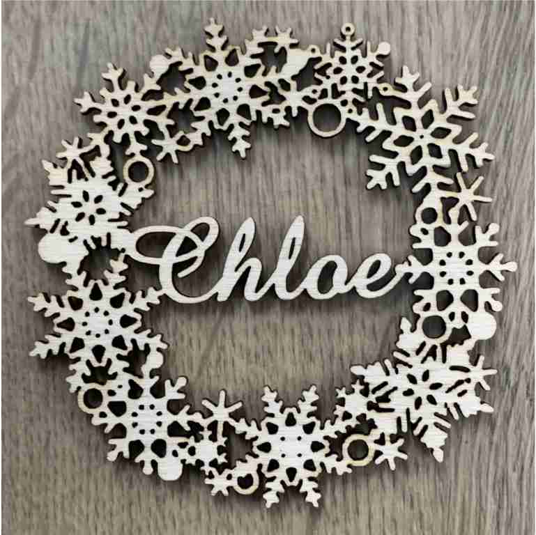 Personalised Laser Cut Wooden Ornament